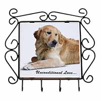 Golden Retriever-With Love Wrought Iron Key Holder Hooks