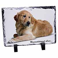 Golden Retriever-With Love, Stunning Photo Slate