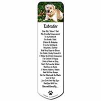 Yellow Labrador Dog Bookmark, Book mark, Printed full colour