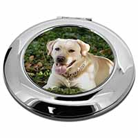 Yellow Labrador Dog Make-Up Round Compact Mirror