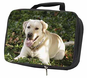 Yellow Labrador Dog Black Insulated School Lunch Box/Picnic Bag