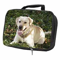 Yellow Labrador Dog Black Insulated School Lunch Box/Picnic Bag