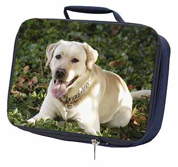 Yellow Labrador Dog Navy Insulated School Lunch Box/Picnic Bag