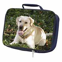 Yellow Labrador Dog Navy Insulated School Lunch Box/Picnic Bag