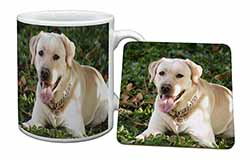 Yellow Labrador Dog Mug and Coaster Set