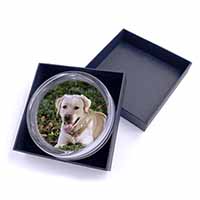 Yellow Labrador Dog Glass Paperweight in Gift Box