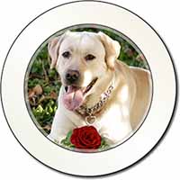Yellow Labrador with Red Rose Car or Van Permit Holder/Tax Disc Holder
