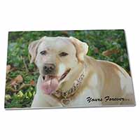 Large Glass Cutting Chopping Board Yellow Labrador 