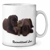 Black Labrador and Cat Ceramic 10oz Coffee Mug/Tea Cup