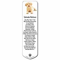 Yellow Labrador Bookmark, Book mark, Printed full colour