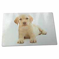 Large Glass Cutting Chopping Board Yellow Labrador