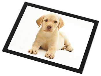 Yellow Labrador Black Rim High Quality Glass Placemat