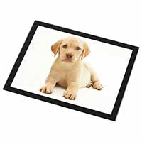 Yellow Labrador Black Rim High Quality Glass Placemat