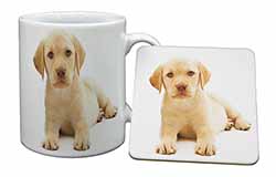 Yellow Labrador Mug and Coaster Set