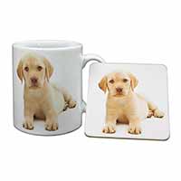 Yellow Labrador Mug and Coaster Set