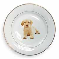 Yellow Labrador Gold Rim Plate Printed Full Colour in Gift Box