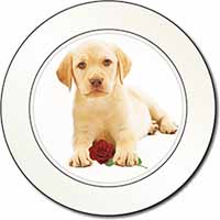 Yellow Labrador Puppy with Rose Car or Van Permit Holder/Tax Disc Holder
