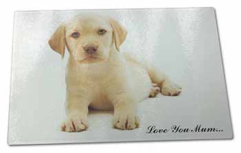 Large Glass Cutting Chopping Board Yellow Labrador Pup 