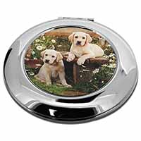 Yellow Labrador Puppies Make-Up Round Compact Mirror