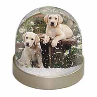 Yellow Labrador Puppies Snow Globe Photo Waterball