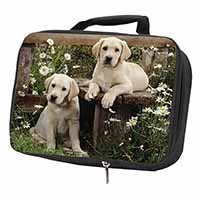 Yellow Labrador Puppies Black Insulated School Lunch Box/Picnic Bag