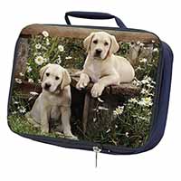Yellow Labrador Puppies Navy Insulated School Lunch Box/Picnic Bag