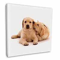 Yellow Labrador Dogs Square Canvas 12"x12" Wall Art Picture Print