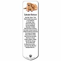 Yellow Labrador Dogs Bookmark, Book mark, Printed full colour