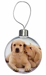 Yellow Labrador Dogs Christmas Bauble