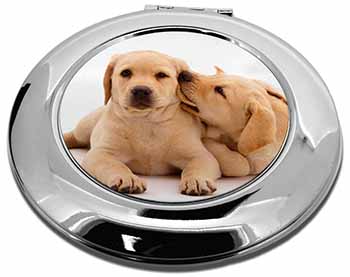Yellow Labrador Dogs Make-Up Round Compact Mirror