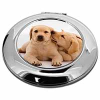 Yellow Labrador Dogs Make-Up Round Compact Mirror