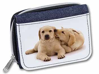 Yellow Labrador Dogs Unisex Denim Purse Wallet