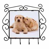 Yellow Labrador Dogs Wrought Iron Key Holder Hooks