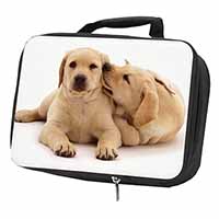Yellow Labrador Dogs Black Insulated School Lunch Box/Picnic Bag