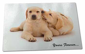 Large Glass Cutting Chopping Board Labrador Puppies 