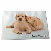 Large Glass Cutting Chopping Board Labrador Puppies 