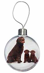 Chocolate Labrador Puppies Christmas Bauble