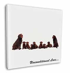 Chocolate Labradors-Love Square Canvas 12"x12" Wall Art Picture Print