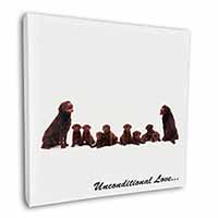 Chocolate Labradors-Love Square Canvas 12"x12" Wall Art Picture Print