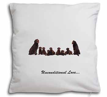 Chocolate Labradors-Love Soft White Velvet Feel Scatter Cushion