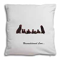 Chocolate Labradors-Love Soft White Velvet Feel Scatter Cushion