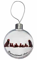 Chocolate Labradors-Love Christmas Bauble