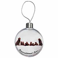 Chocolate Labradors-Love Christmas Bauble