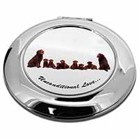 Chocolate Labradors-Love Make-Up Round Compact Mirror