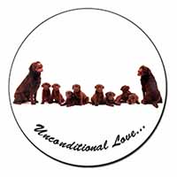 Chocolate Labradors-Love Fridge Magnet Printed Full Colour