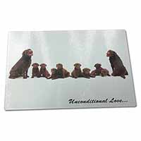 Large Glass Cutting Chopping Board Chocolate Labradors-Love