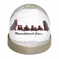 Chocolate Labradors-Love Snow Globe Photo Waterball