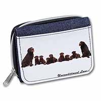 Chocolate Labradors-Love Unisex Denim Purse Wallet