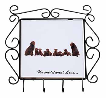 Chocolate Labradors-Love Wrought Iron Key Holder Hooks