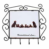 Chocolate Labradors-Love Wrought Iron Key Holder Hooks